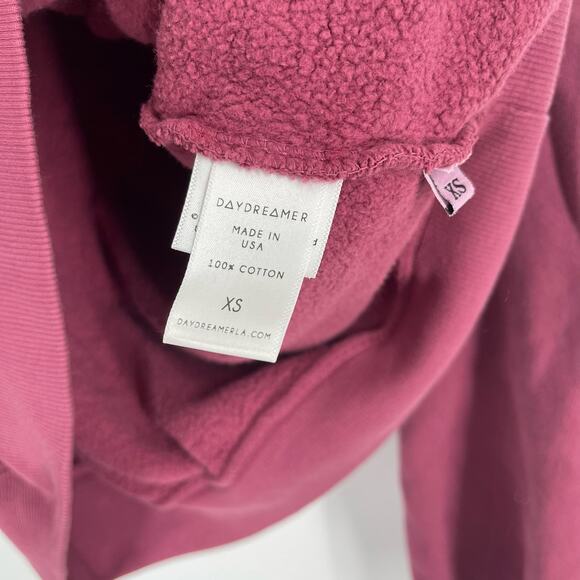 Daydreamer Def Leppard Too Late For Love Oversized Hoodie Sweatershirt Pink XS - Picture 5 of 11